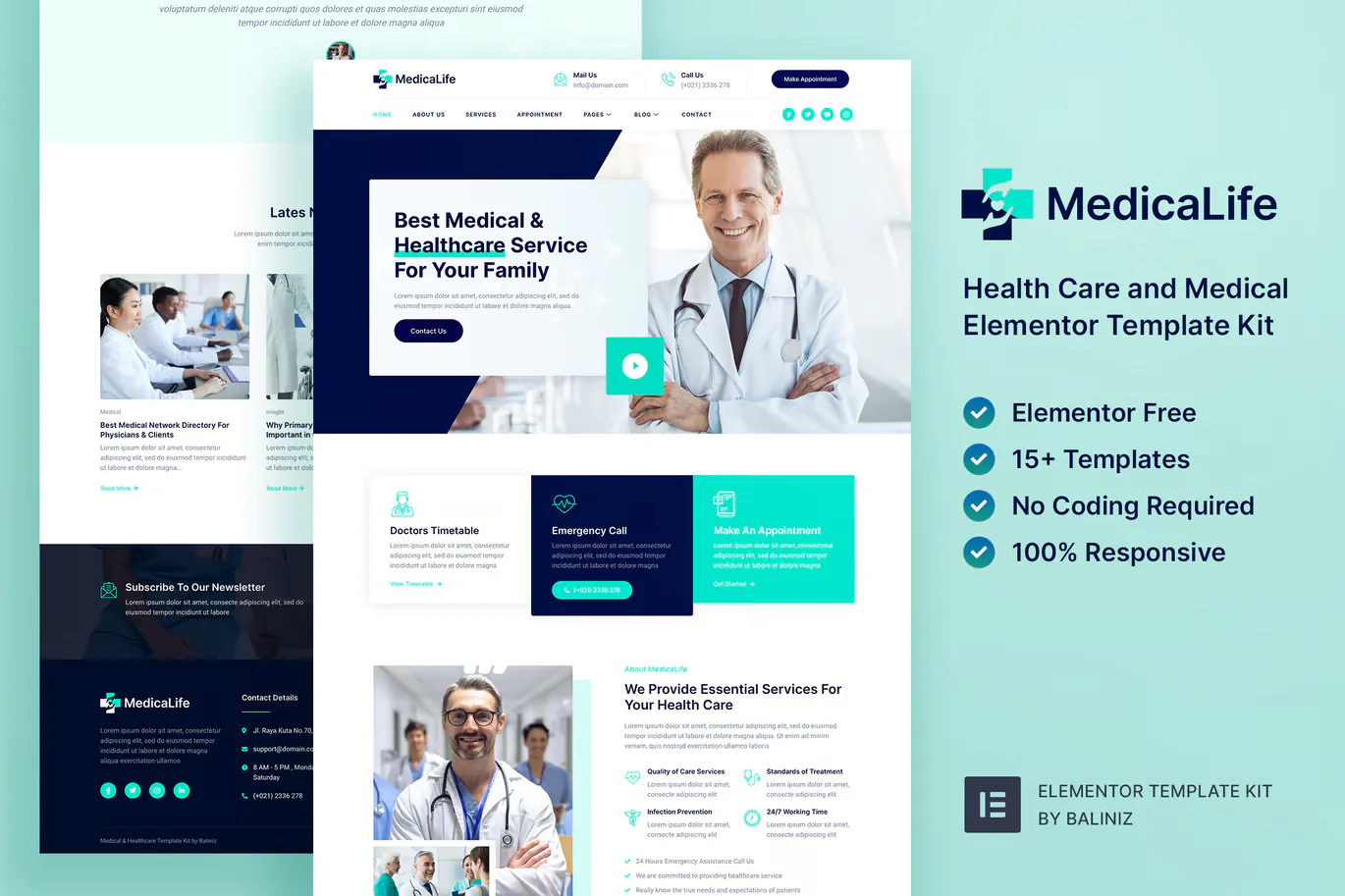 MedicaLife – Health Care & Medical Elementor Template Kit