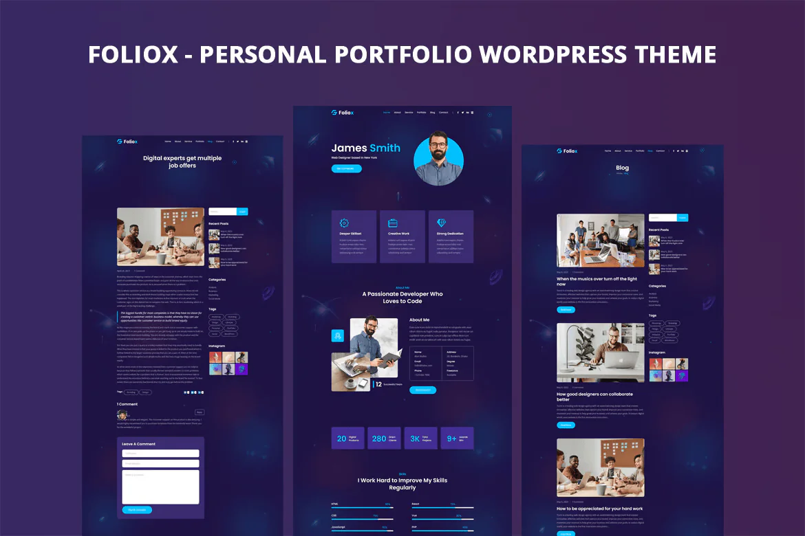 Foliox - Personal Portfolio WordPress Theme